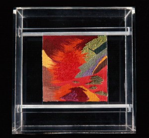 Fuego fatuo. Seda-algodón. 18x18cm. Año 1988