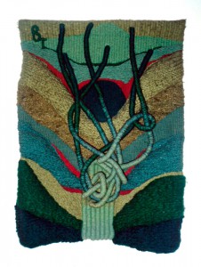 Savia. Alto Lizo. Lana hilada a mano-algodón. 110x80cm. Año 1983